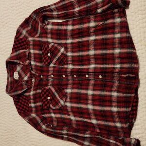 Womens long sleeve button down. Can become quarter sleeves